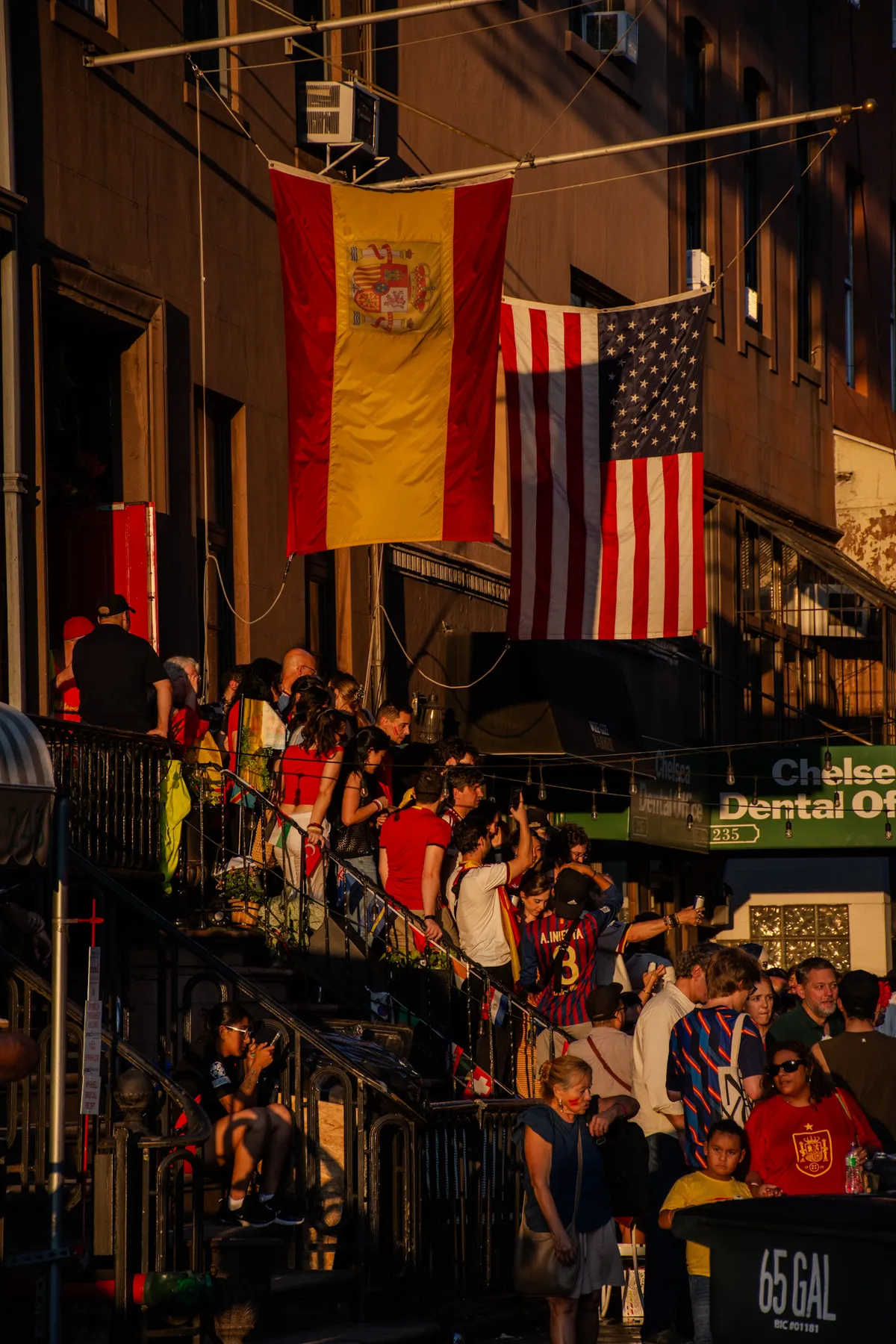 Flags over the block