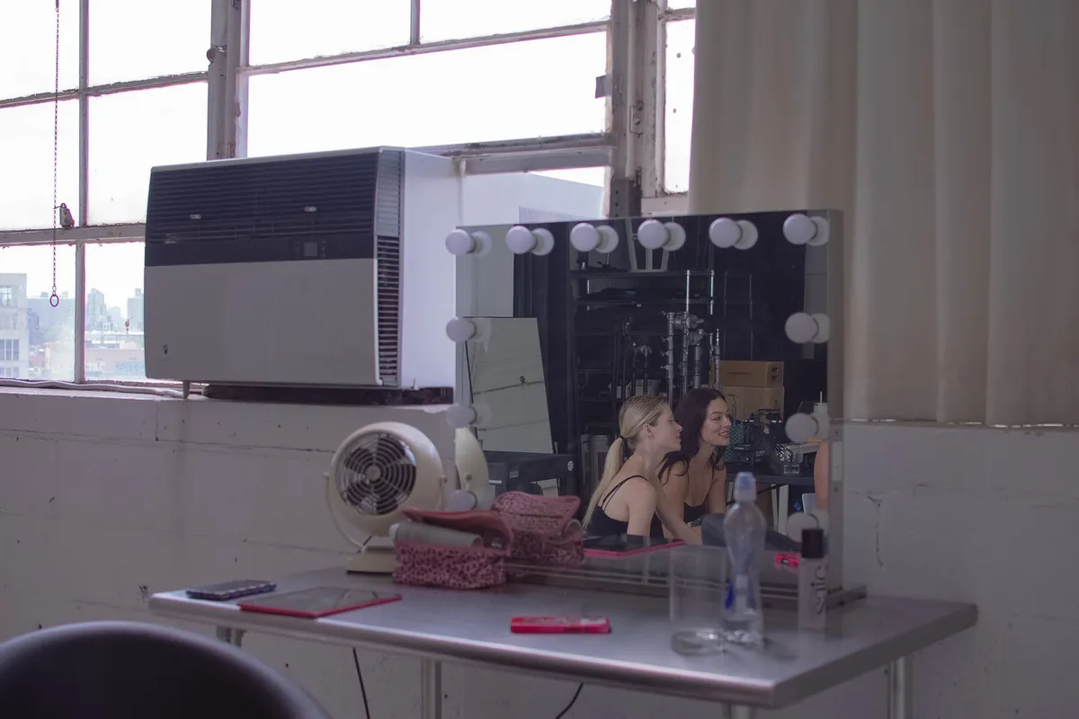 Behind the vanity